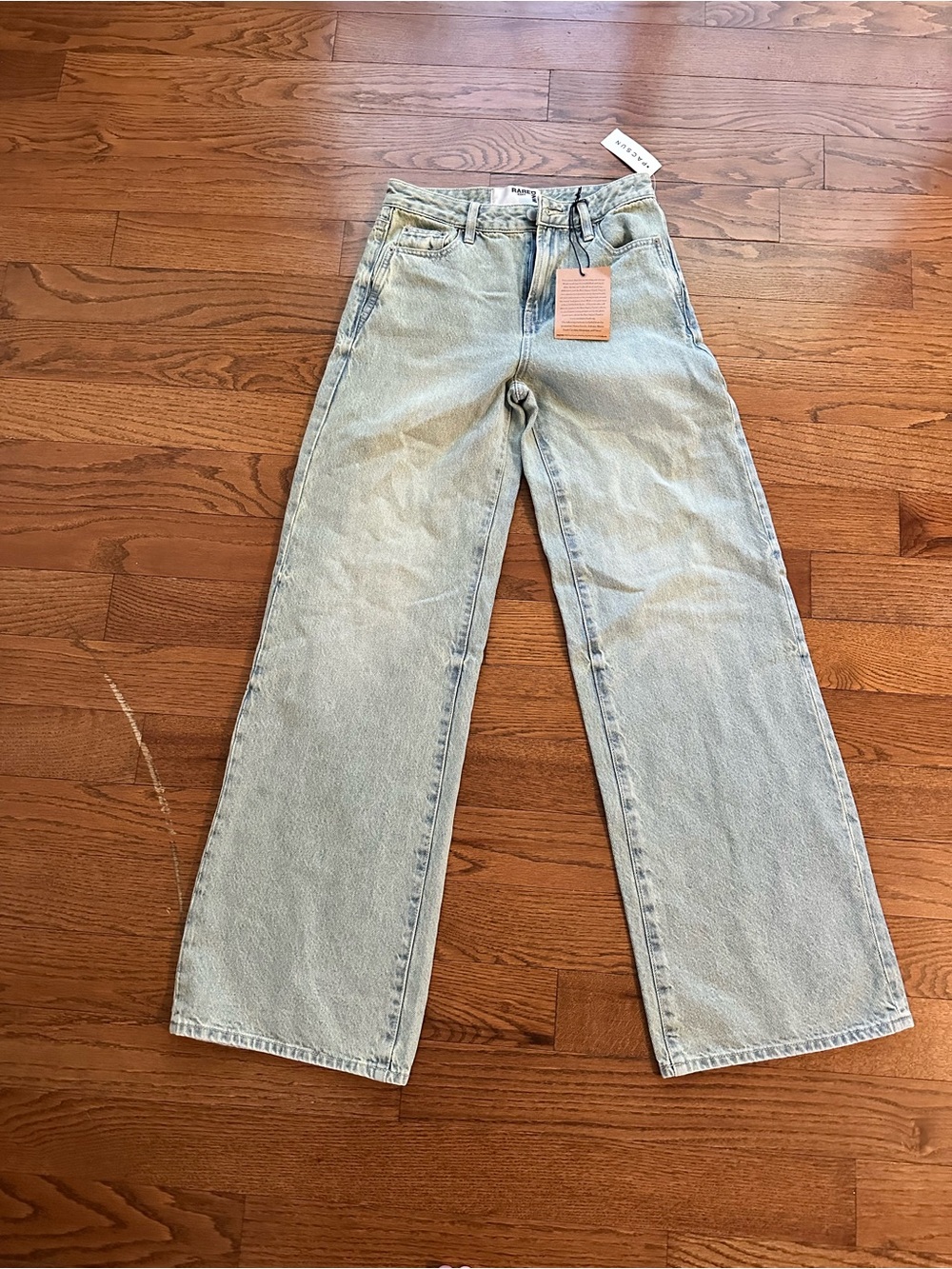 NWT Rare Dnm Edit Light Wash High Rise Baggy Jeans Size 25